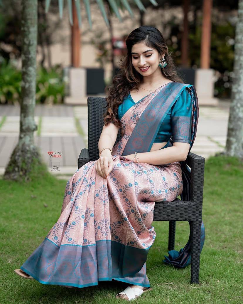 Organic Banarasi Lichi Silk Saree – Light, Elegant & Wedding Perfect